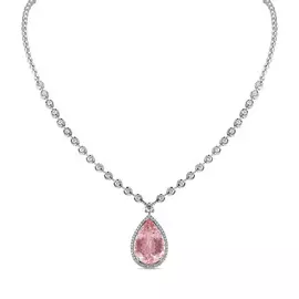 Колье c бриллиантами и морганитом