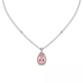 Колье c бриллиантами и морганитом