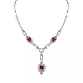 Колье c бриллиантами и рубеллитами