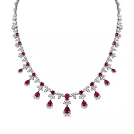 Колье c бриллиантами и рубинами