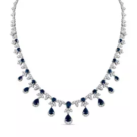 Колье c бриллиантами и сапфирами