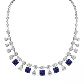 Колье c бриллиантами и танзанитами
