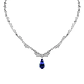 Колье c бриллиантами и танзанитом