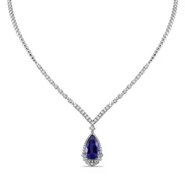Колье c бриллиантами и танзанитом