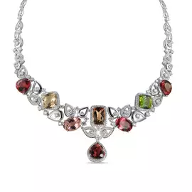 Колье c бриллиантами и турмалинами