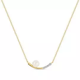 Колье c бриллиантами и жемчугом