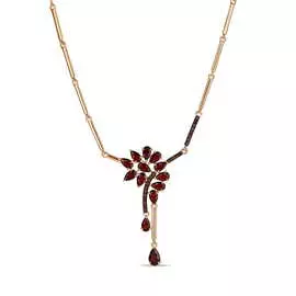 Колье c гранатами и фианитами