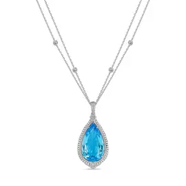 Колье c топазом и бриллиантами