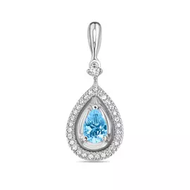 Подвеска c аквамаринами и бриллиантами
