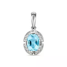 Подвеска c аквамарином и бриллиантами