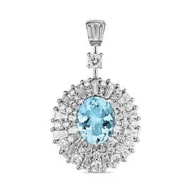 Подвеска c аквамарином и бриллиантами