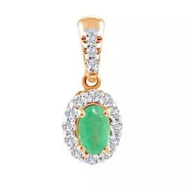 Подвеска c бриллиантами и изумрудом