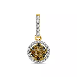 Подвеска c бриллиантами и цветными бриллиантами