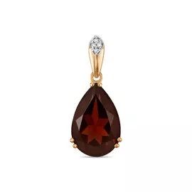 Подвеска c бриллиантами и гранатом