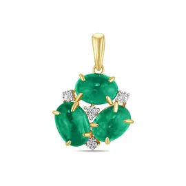 Подвеска c бриллиантами и изумрудами
