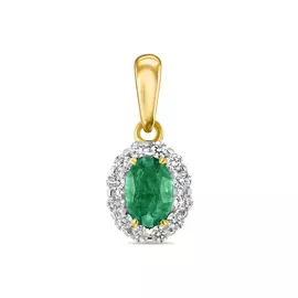 Подвеска c бриллиантами и изумрудом