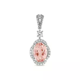 Подвеска c бриллиантами и морганитом