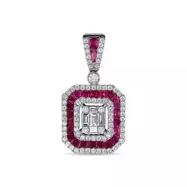 Подвеска c бриллиантами и рубинами