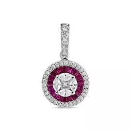 Подвеска c бриллиантами и рубинами