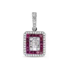 Подвеска c бриллиантами и рубинами