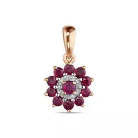 Подвеска c бриллиантами и рубинами