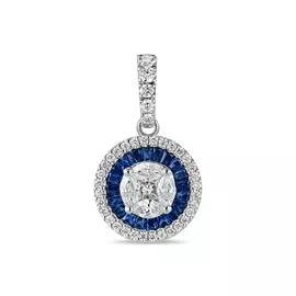 Подвеска c бриллиантами и сапфирами