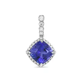 Подвеска c бриллиантами и танзанитом