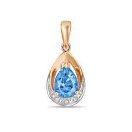 Подвеска c бриллиантами и топазом