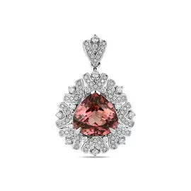 Подвеска c бриллиантами и турмалином