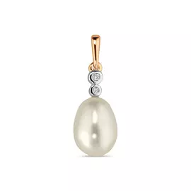Подвеска c бриллиантами и жемчугом
