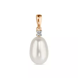 Подвеска c бриллиантом и жемчугом