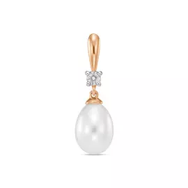 Подвеска c бриллиантом и жемчугом