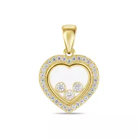 Подвеска c стеклом и фианитами