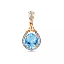 Подвеска c топазом и фианитами