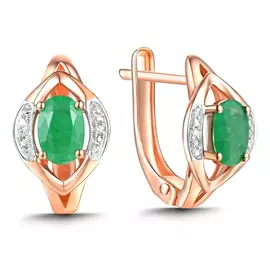 Серьги c бриллиантами и изумрудами