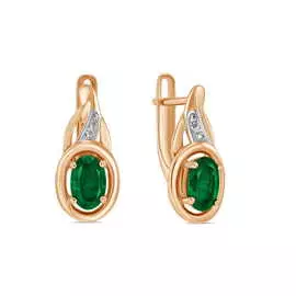Серьги c бриллиантами и изумрудами