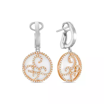 Серьги c агатами и бриллиантами