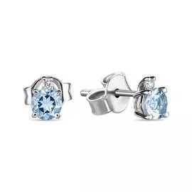 Серьги c аквамаринами и бриллиантами