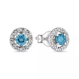 Серьги c бриллиантами и цветными бриллиантами