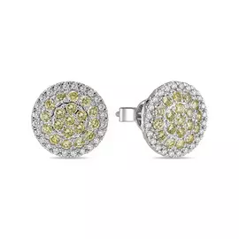 Серьги c бриллиантами и цветными бриллиантами