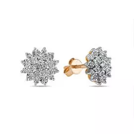 Золотые Серьги c бриллиантами