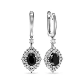 Серьги c бриллиантами и цветными сапфирами