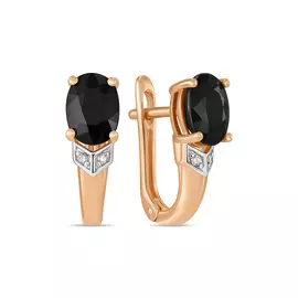 Серьги c бриллиантами и цветными сапфирами