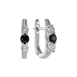 Серьги c бриллиантами и цветными сапфирами