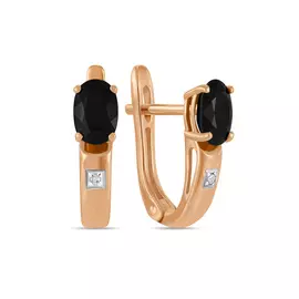 Серьги c бриллиантами и цветными сапфирами