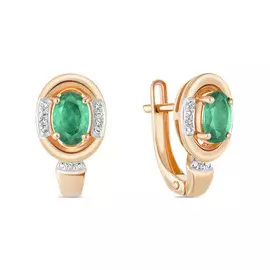 Серьги c бриллиантами и изумрудами
