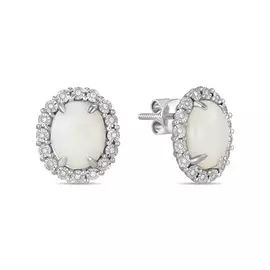 Серьги c бриллиантами и опалами