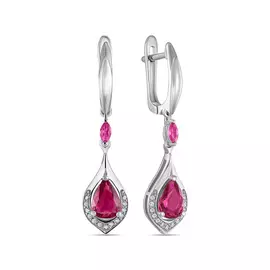 Серьги c бриллиантами и рубинами