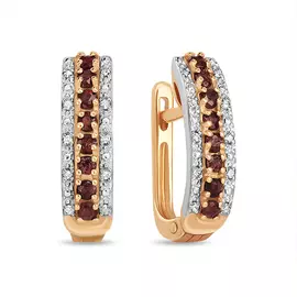 Серьги c бриллиантами и рубинами