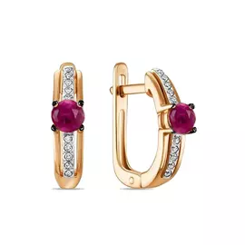 Серьги c бриллиантами и рубинами